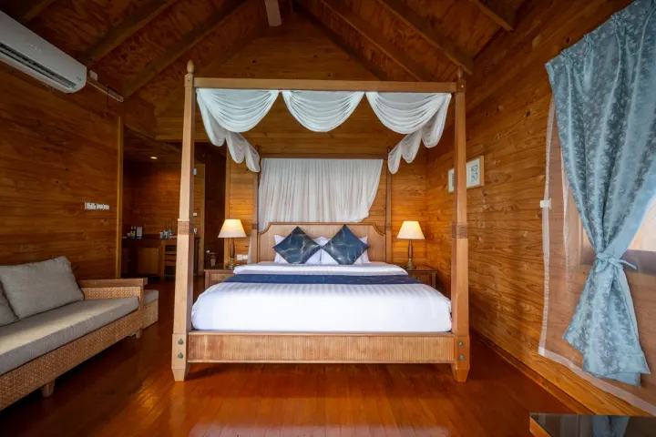 Fihalhohi Maldives, Мальдивы — ванная Fihalhohi Maldives — ванная комната номера с современной отделкой и душем