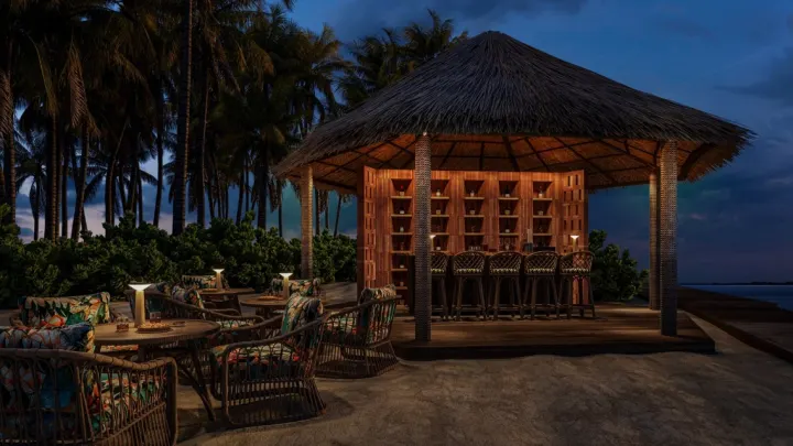 Reethi Beach Resort — уютный бар на пляже
